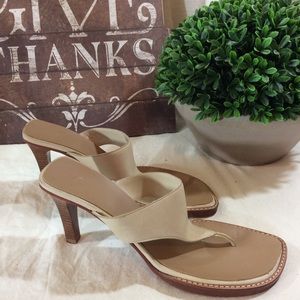Tan Leather Slide In Sandal by Unknown